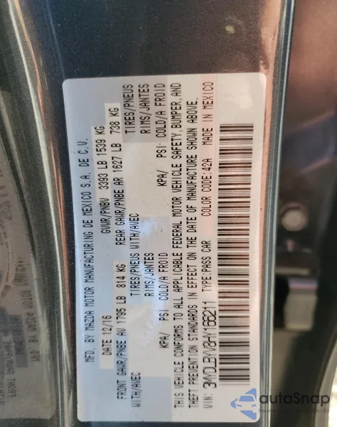 2017 Toyota Yaris Ia from USA, damaged, VIN 3MYDLBYV8HY166211